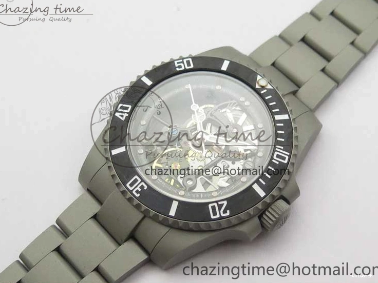 116610 Bezel Skeleton DIal Best Sandblasted Edition on ROF Andrea Submariner Carbon SA3130 Pirlo 0308